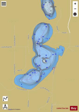Fairy Lake depth contour Map - i-Boating App
