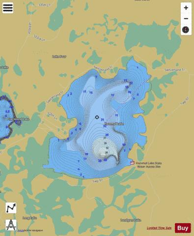 Lake Hammal depth contour Map - i-Boating App