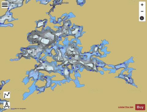 Lake Little Saganaga depth contour Map - i-Boating App
