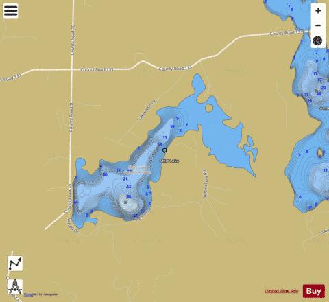 Lake Shirt depth contour Map - i-Boating App