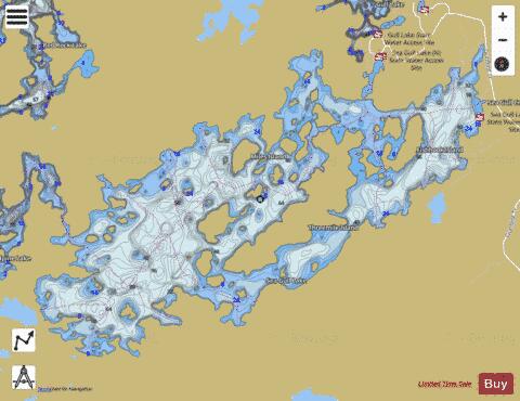 Sea Gull Lake depth contour Map - i-Boating App