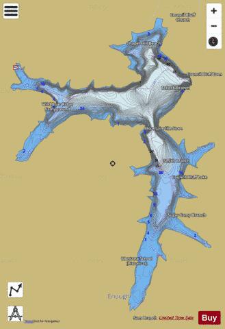 Council Bluff Lake depth contour Map - i-Boating App