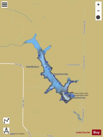Henry Sever Lake depth contour Map - i-Boating App