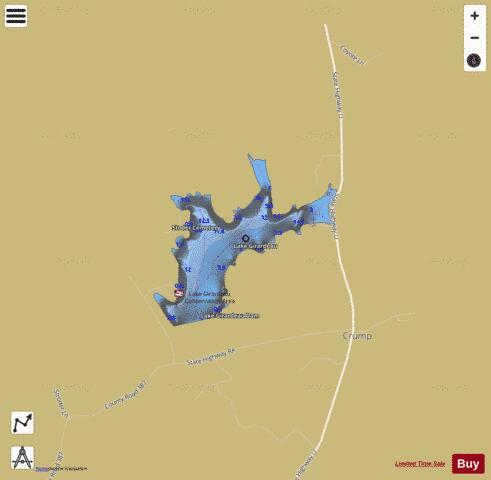 Lake Girardeau depth contour Map - i-Boating App