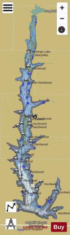 Mozingo Lake depth contour Map - i-Boating App