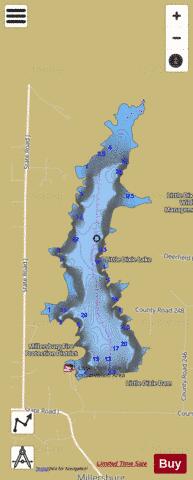 Little Dixie Lake depth contour Map - i-Boating App