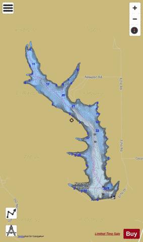 New Milan Reservoir depth contour Map - i-Boating App