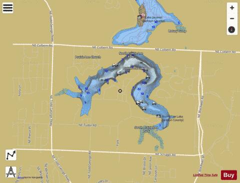 Prairie Lee Lake depth contour Map - i-Boating App