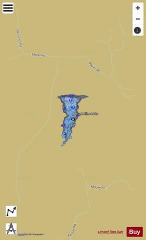Mt. Olive Lake depth contour Map - i-Boating App