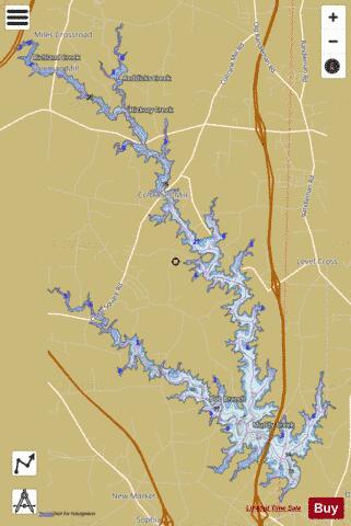 Randleman Lake depth contour Map - i-Boating App