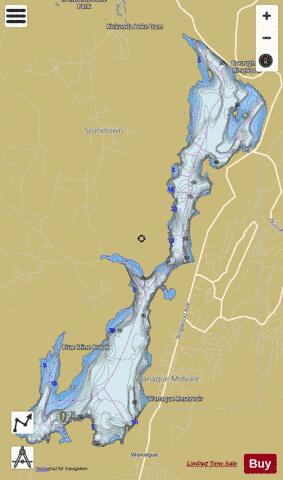 Wanaque Reservoir depth contour Map - i-Boating App