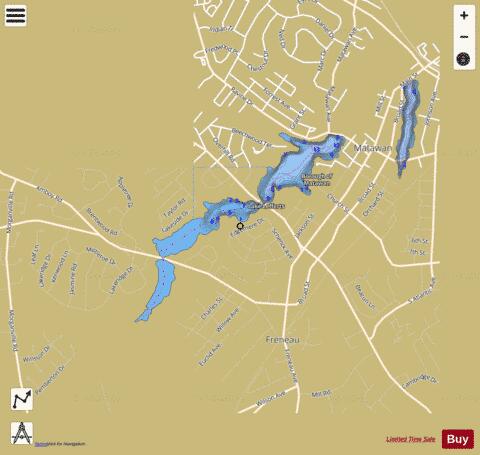 Lefferts Lake depth contour Map - i-Boating App