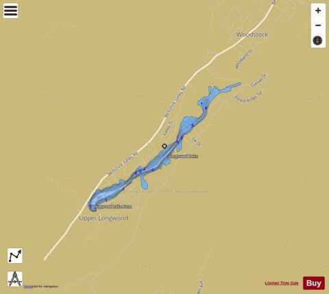 Longwood Lake depth contour Map - i-Boating App