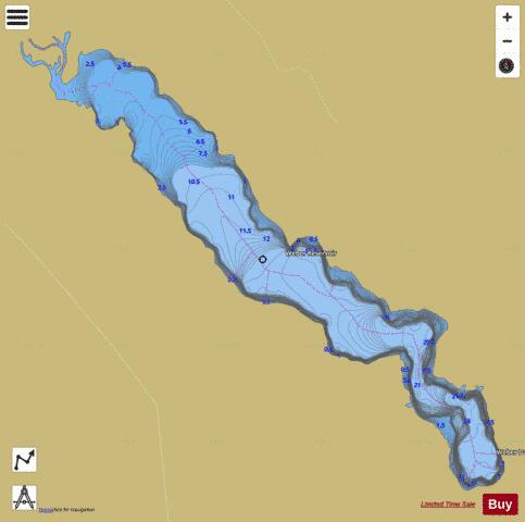 Weber Reservoir depth contour Map - i-Boating App