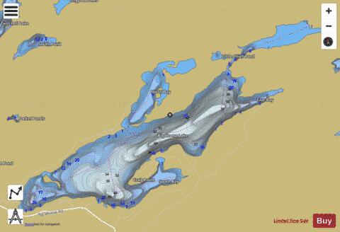 Big Moose Lake depth contour Map - i-Boating App