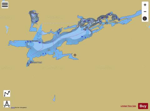Bog River Flow depth contour Map - i-Boating App