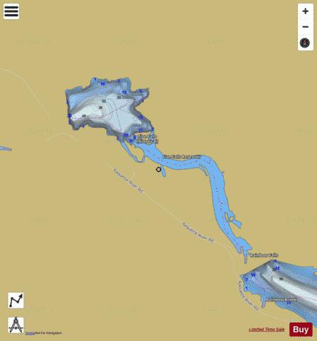 Five Falls Reservoir depth contour Map - i-Boating App