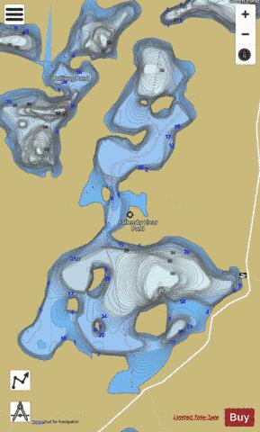 Follensby Clear Pond depth contour Map - i-Boating App