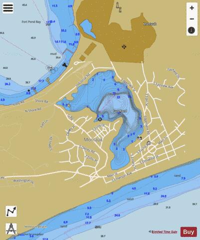 Fort Pond depth contour Map - i-Boating App