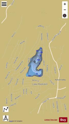 Lake Peekskill depth contour Map - i-Boating App