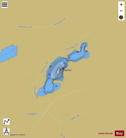 Long Pond A depth contour Map - i-Boating App