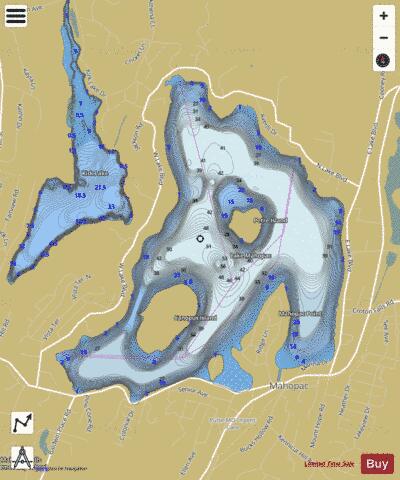 Mahopac Lake depth contour Map - i-Boating App