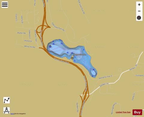 Mohansic Lake depth contour Map - i-Boating App