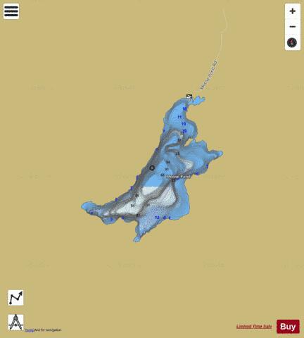 Moose Pond depth contour Map - i-Boating App