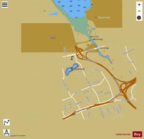 Oakland Lake depth contour Map - i-Boating App