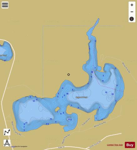 Osgood Pond depth contour Map - i-Boating App
