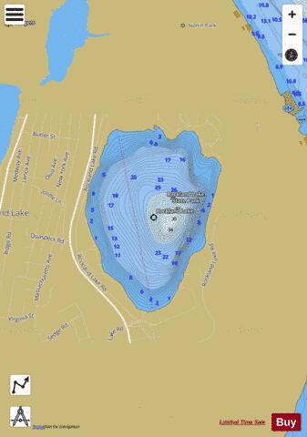 Rockland Lake depth contour Map - i-Boating App