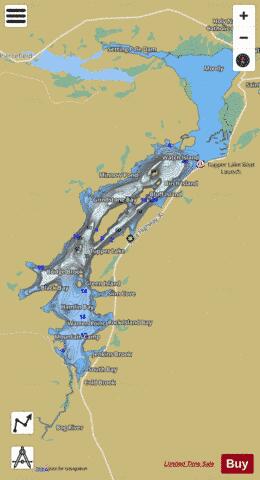 Tupper Lake depth contour Map - i-Boating App