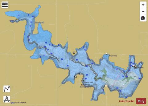 Bell Cow Lake depth contour Map - i-Boating App