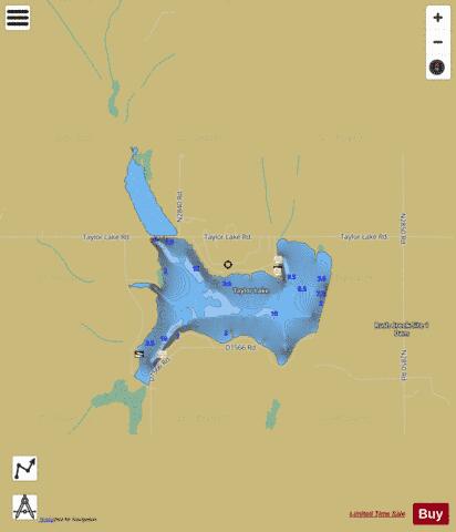 Taylor Lake depth contour Map - i-Boating App