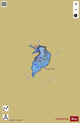 Colyer Lake depth contour Map - i-Boating App