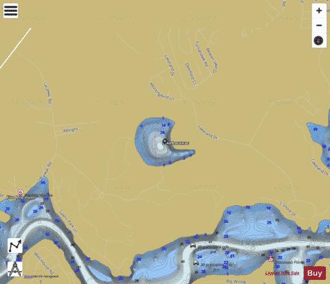 Lacawac Lake depth contour Map - i-Boating App