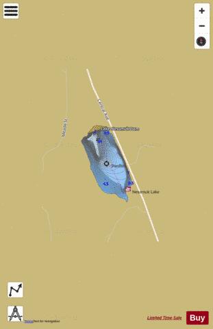Nessmuk Lake depth contour Map - i-Boating App
