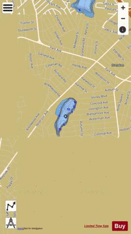 Blackamore Pond Providence depth contour Map - i-Boating App