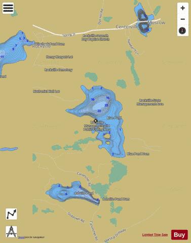 Blue Pond depth contour Map - i-Boating App