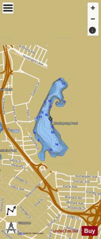 Mashapaug Pond Providence depth contour Map - i-Boating App
