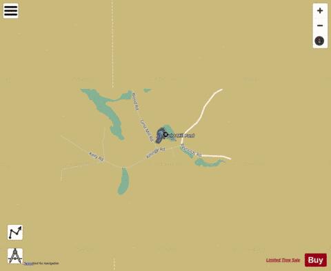 Mowry Meadow Pond depth contour Map - i-Boating App