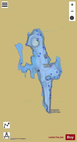 Ponaganset Reservoir depth contour Map - i-Boating App