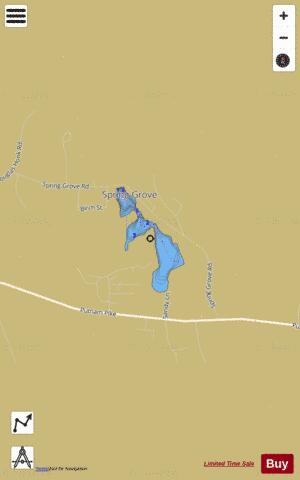 Spring Grove Pond depth contour Map - i-Boating App