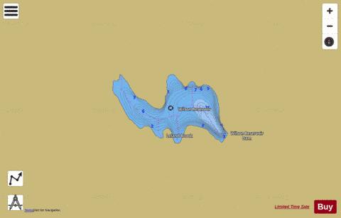 Wilson Reservoir depth contour Map - i-Boating App
