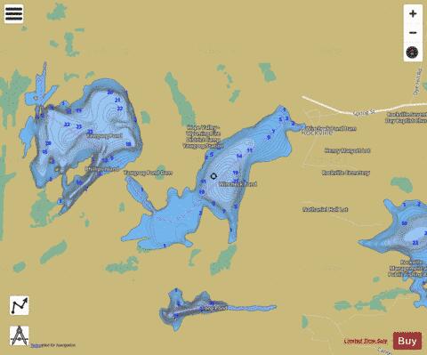 Wincheck Pond depth contour Map - i-Boating App
