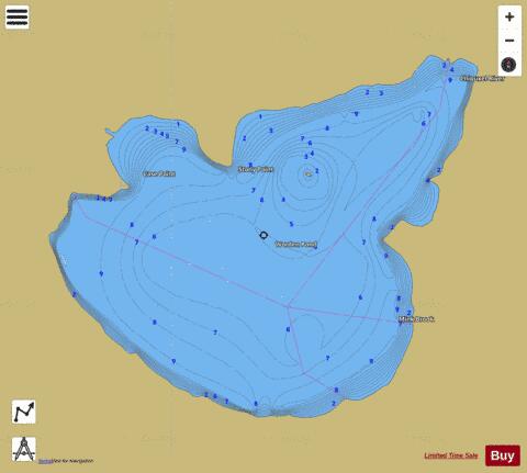 Worden Pond depth contour Map - i-Boating App