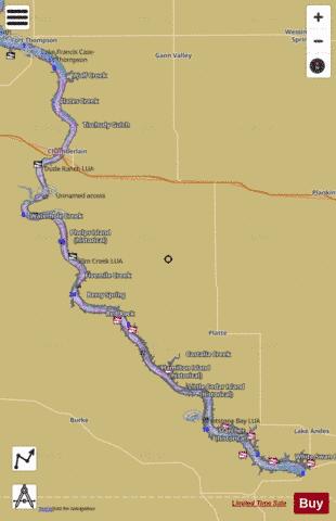Lake Francis Case depth contour Map - i-Boating App