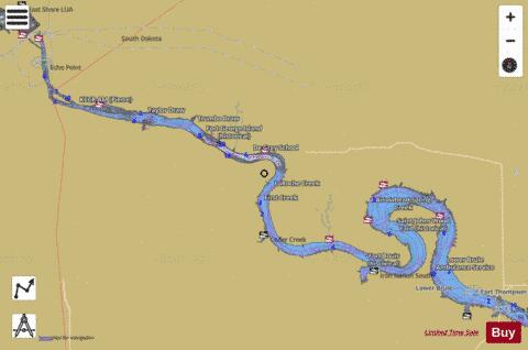 Lake Sharpe depth contour Map - i-Boating App