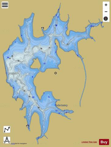 Bastrop Reservoir depth contour Map - i-Boating App