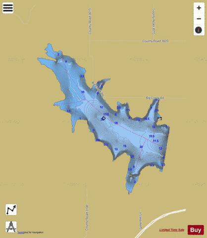 Big Creek Reservoir depth contour Map - i-Boating App